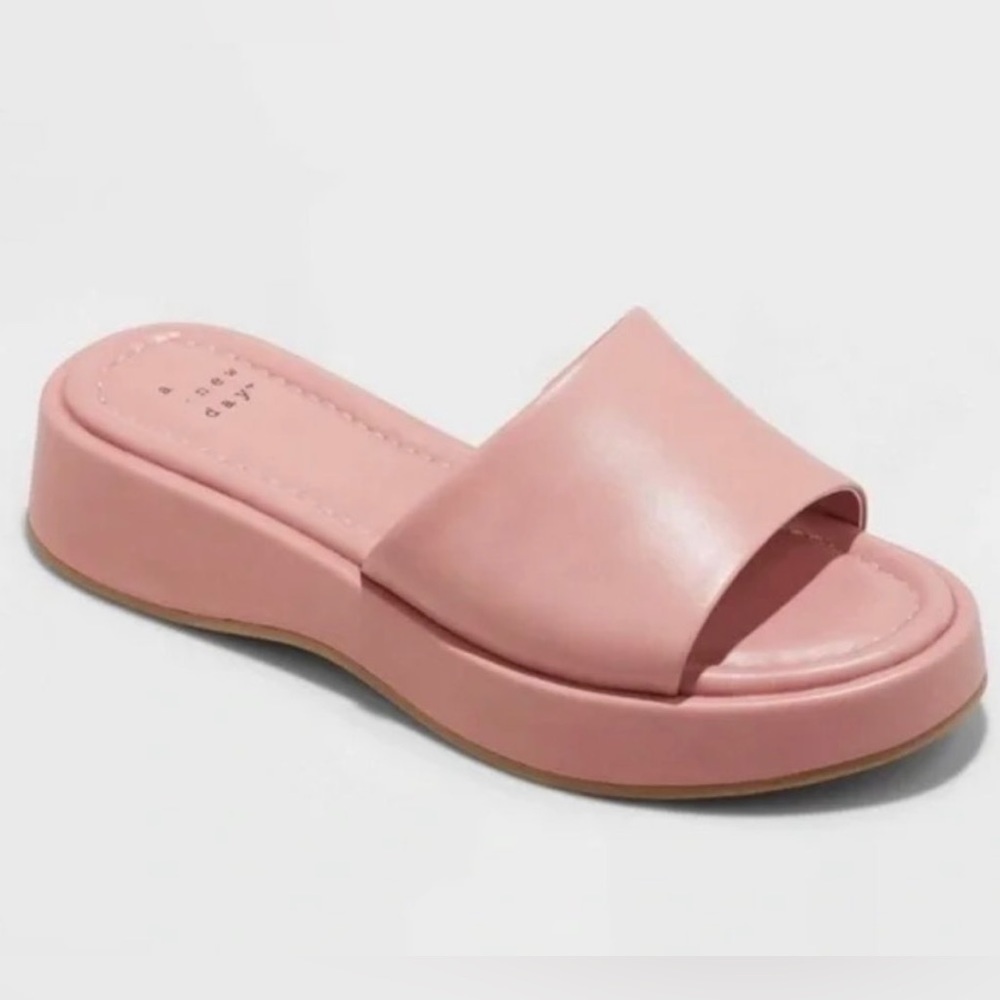 Carlita Wedge Platform Slide Sandals- A New Day, Pink, 8W, NWT, 5/$50